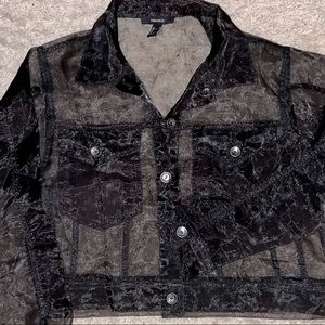 Shear black cropped jacket